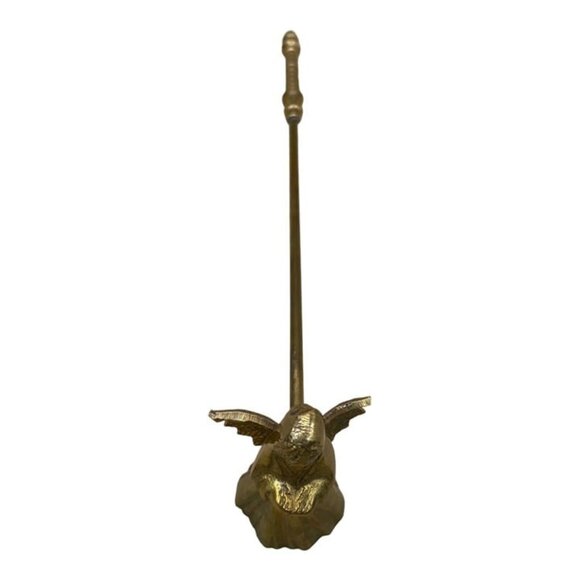 Brass Angel Candle Snuffer Flame Extinguisher Long Handled Wings 10" - Picture 1 of 12